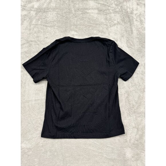 24hr LAUNDRY FU BLACK W/ WHITE 70S 80S THROWBACK WOMENS BABYDOLL T-SHIRT SMALL - Picture 3 of 3